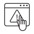 Alert icon, website click warning button, attention danger exclamation mark precaution, line style design Royalty Free Stock Photo