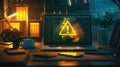 The Alert on Laptop Screen. AI generated Royalty Free Stock Photo