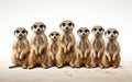 Alert Meerkats in the Desert -Generative Ai Royalty Free Stock Photo