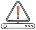 Alert Notification on Device in Triangle Warning Sign with Exclamation Point Royalty Free Stock Photo