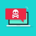 Alert notification on laptop computer vector, malware concept, spam data, online scam, virus