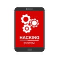 Alert notification on smartphone vector, malware concept, spam data, fraud internet error Royalty Free Stock Photo