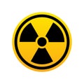 Alert about radioactive threat yellow round sign