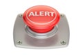 Alert red button, 3D rendering Royalty Free Stock Photo