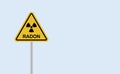 Radon, is a contaminant that affects indoor air quality worldwide. Alert signal, danger.