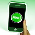 Alert Smartphone Shows Alerting Notification