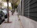 Empty sidewalks of people for the state of alert in Spain