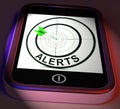 Alerts Smartphone Displays Phone Reminder Or Alarm Royalty Free Stock Photo