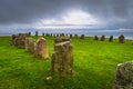 Ales Stones - October 22, 2017: The iron age Ales Stones in Skane, Sweden Royalty Free Stock Photo