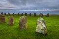 Ales Stones - October 22, 2017: The iron age Ales Stones in Skane, Sweden Royalty Free Stock Photo