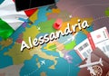 Alessandria city travel and tourism destination concept. Italy f