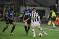 Alessandro Del Piero , Javeir Zanetti and Samuel Eto`o in action during the match Royalty Free Stock Photo