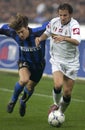 Alessandro Del Piero and Matias Almeyda in action during the match