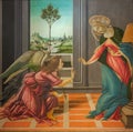 Sandro Botticelli, Annunciation, Uffizi galleries, Florence, Italy Royalty Free Stock Photo