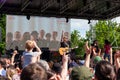 Alessandro Finazzo, called Finaz lead guitarist of the folk-rock band BandabardÃÂ² during the 25 April concert