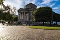 Alessandro Volta temple in the lake gardens park in Como Town