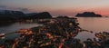 Alesund city panorama from Aksla viewpoint after sunset Royalty Free Stock Photo