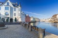 Alesund, Norway - April 13, 2018: Architecture of the Alesund town in Norway. Alesund is a town and municipality in west Norway