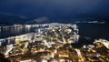 Alesund, Norway at night.