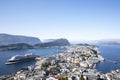Alesund Norway Port with Cruise Ship Royalty Free Stock Photo