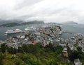 Alesund Norway Scenic view from mountain top