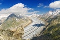 Aletsch glacier in Alps, summer in mountains Royalty Free Stock Photo