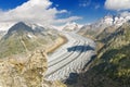 Aletsch glacier in Alps, summer in mountains Royalty Free Stock Photo