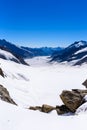 Aletsch glacier - ice landscape in Alps of Switzerland, Europe Royalty Free Stock Photo