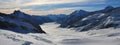 Aletsch glacier and mountains. View from Jungfraujoch, Switzerland. Royalty Free Stock Photo