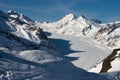 Aletsch Glacier in winter Royalty Free Stock Photo