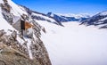 Aletschgletscher or Aletsch glacier - ice landscape in Swiss Alpine Regions, Jungfraujoch Station, the top of europe train station