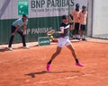 Alex de Minaur of Australia in action during his first round match against Ilya Ivashka of Belarus at 2023 Roland Garros Royalty Free Stock Photo