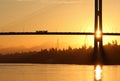 Alex Fraser Bridge Sunrise Vancouver Royalty Free Stock Photo