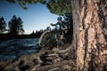 Alex Grediagin rides the Deschutes River Trail Royalty Free Stock Photo