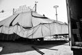 Alex Zavattas circus tent rising