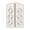 alexa power strip smart cartoon vector illustration