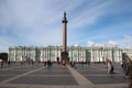 Alexander Column on blue sky background in St.Petersburg, Russia