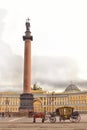 Alexander Column and the carriage on the Palace Square Royalty Free Stock Photo