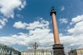 Alexander Column on Palace Square against blue sky, Saint Petersburg Royalty Free Stock Photo