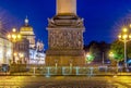 Alexander column on Palace square at night, Saint Petersburg, Russia Royalty Free Stock Photo