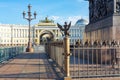 Alexander column on Palace square, Saint Petersburg, Russia Royalty Free Stock Photo