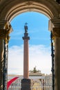 The Alexander Column on the Palace Square in Saint Petersburg Royalty Free Stock Photo