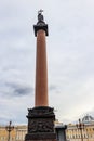 Alexander Column on Palace Square in St. Petersburg, Russia Royalty Free Stock Photo