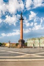 Alexander Column in Palace Square, St. Petersburg, Russia Royalty Free Stock Photo