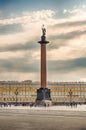 Alexander Column in Palace Square, St. Petersburg, Russia Royalty Free Stock Photo