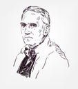 Alexander Fleming vector sketch illustration portrait