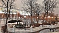 Alexander Garden in winter and the Kremlin Wall Royalty Free Stock Photo