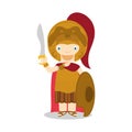 Alexander The Great cartoon character. Vector Illustration.