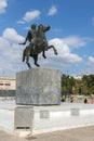 Alexander the Great Monument at embankment of city of Thessaloniki, Central Macedonia, Royalty Free Stock Photo