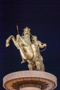 Alexander The Great at Night Royalty Free Stock Photo